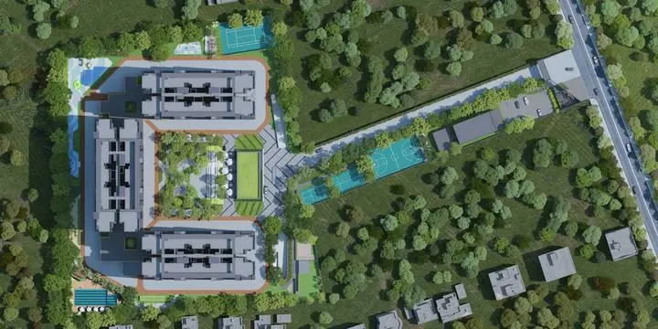Aerial top view