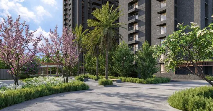 Landscaped driveway